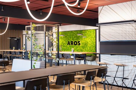 AROS Memmingen Kantine, Moosbild, Trennwände